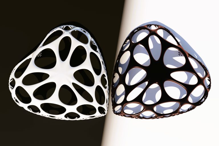 Love est une œuvre d’art numérique contemporaine représentant deux formes organiques aux couleurs rouge et violette. Inspirée du design génératif et de l’architecture biomorphique, cette création symbolise l’amour, l’équilibre et la complémentarité dans une esthétique moderne et raffinée.
