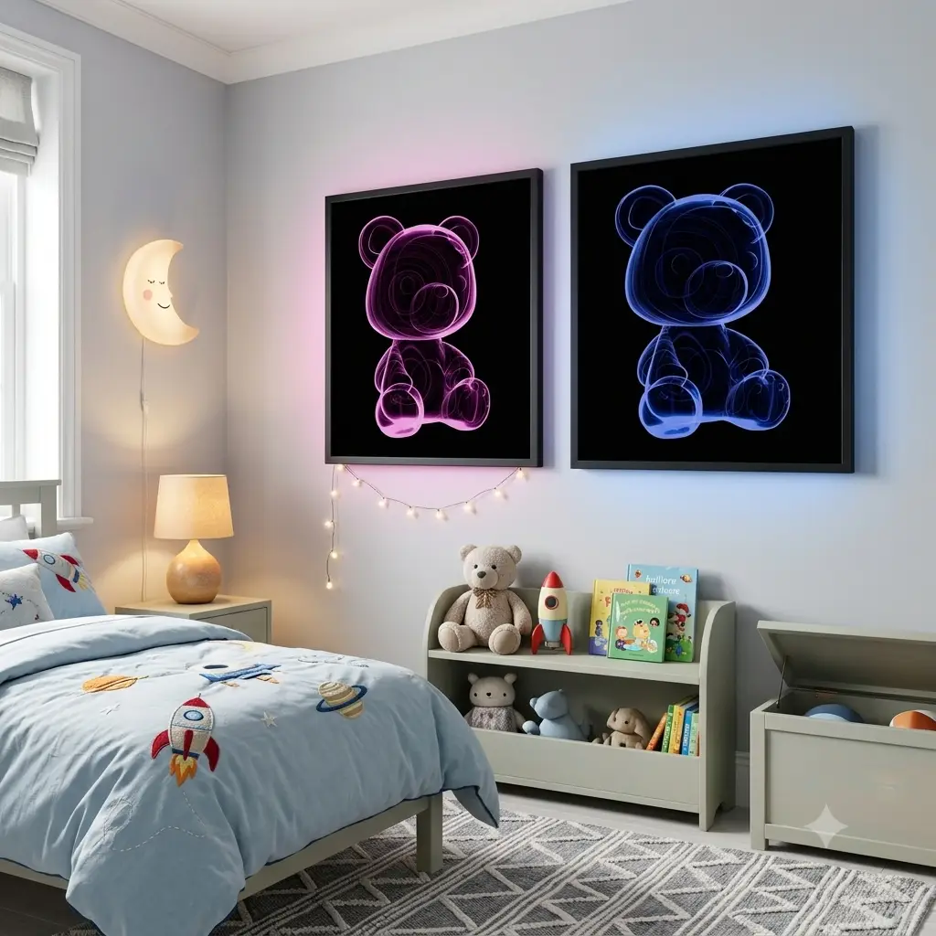 L’Ours Quantique- Décoration Murale pour chambre d'enfants