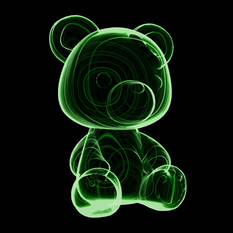 L’Ours Quantique Vert- Décoration Murale pour chambre d'enfants