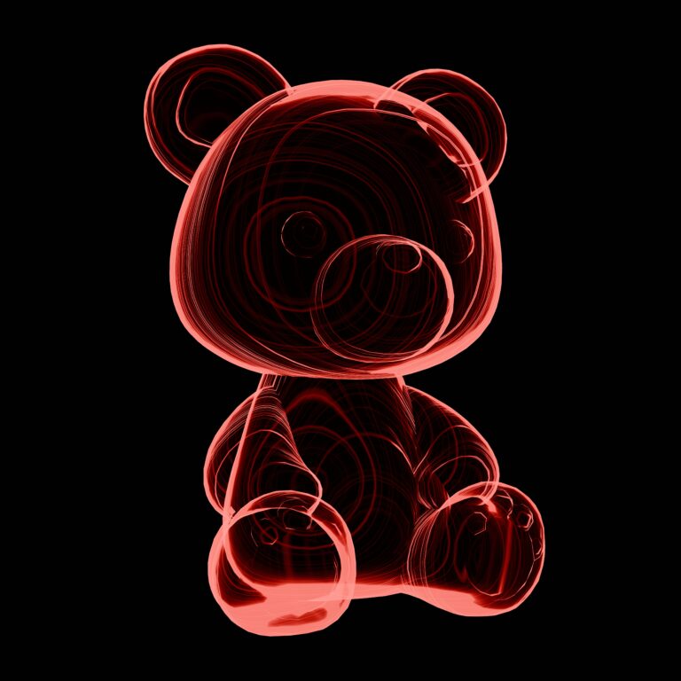 L’Ours Quantique Rouge - Décoration Murale pour chambre d'enfants